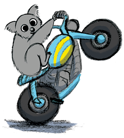 Motorcycle, illustration by Jaime Temairik